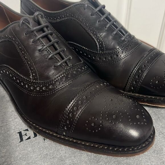 🔥🔥 ALLEN EDMONDS "Strand" Cap-Toe Oxford Dress Shoes Size 9.5 B - Carbon Gray - Picture 5 of 16